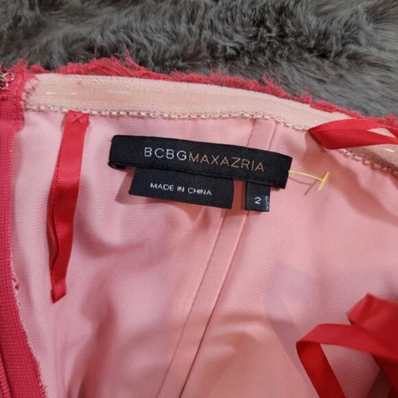 BCBGMaxAzria Silk Crepe Chiffon Dress with Floral‎ Accent - Size 2 - Picture 5 of 9